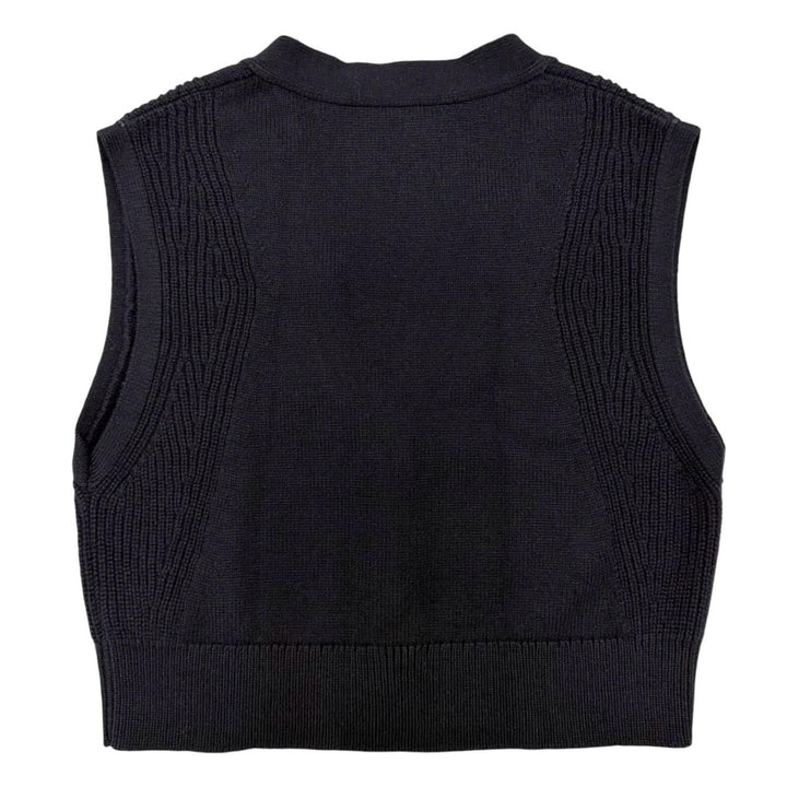 未使用品▲HERMES エルメス 2024SS 4E2721D1 カシミヤ100% セリエボタン ニット ベスト ネイビー 36 イタリア製 正規品 レディース