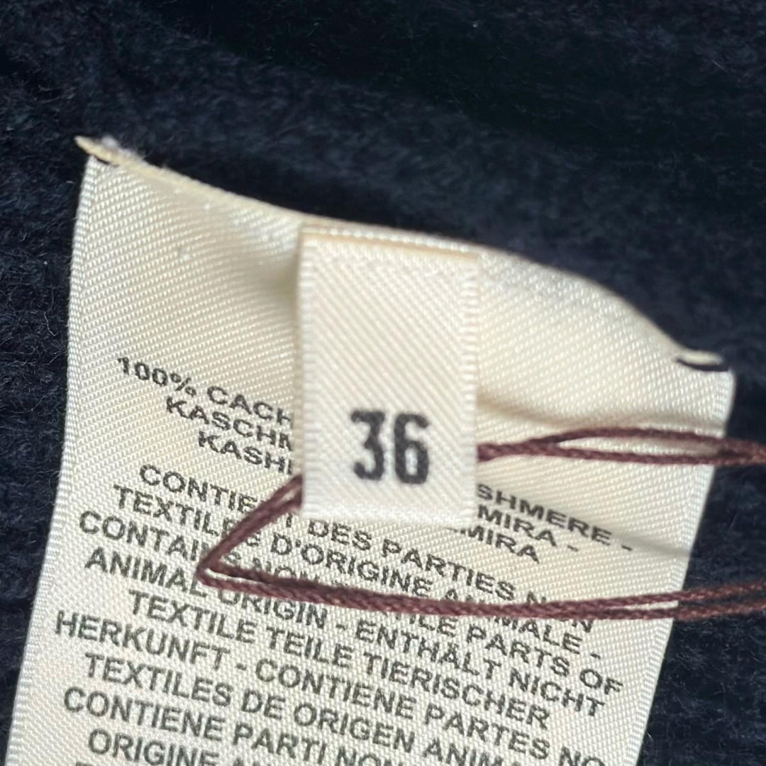 未使用品▲HERMES エルメス 2024SS 4E2721D1 カシミヤ100% セリエボタン ニット ベスト ネイビー 36 イタリア製 正規品 レディース
