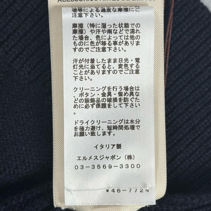 未使用品▲HERMES エルメス 2024SS 4E2721D1 カシミヤ100% セリエボタン ニット ベスト ネイビー 36 イタリア製 正規品 レディース