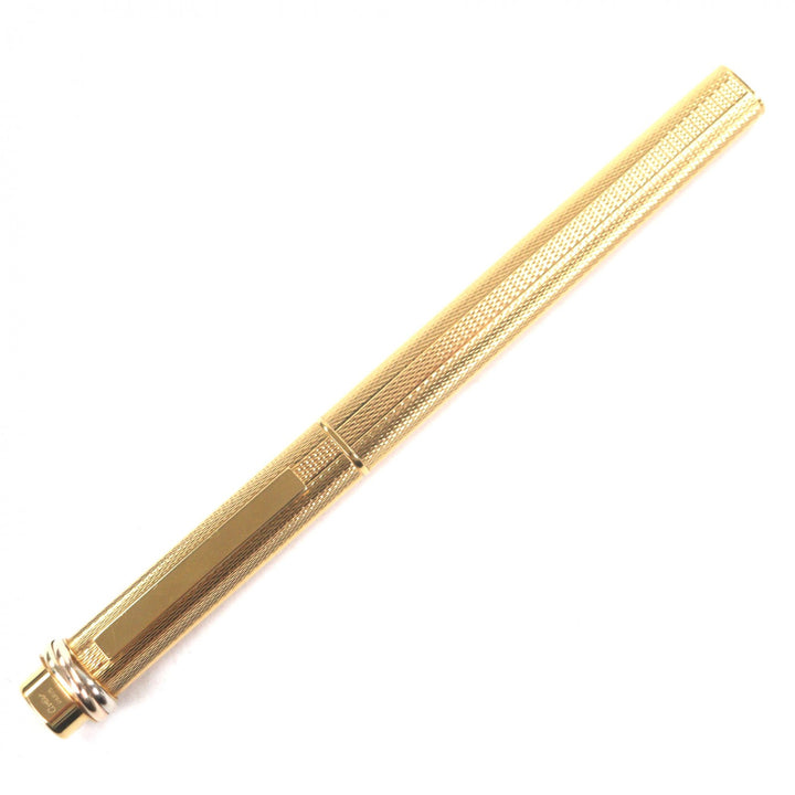 極美品▼Cartier カルティエ ヴィンテージ トリニティ 総柄 キャップ式 ボールペン ゴールド ケース付き メンズ 筆記確認済み