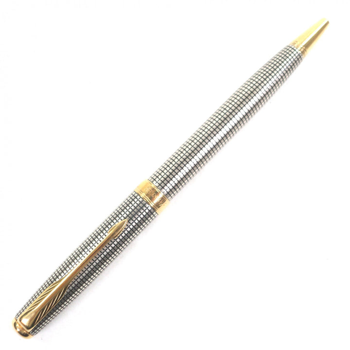 美品▼PARKER パーカー 1931492 ソネット プレミアム シズレGT ツイスト式 ボールペン シルバー ゴールド フランス製 メンズ 筆記確認済