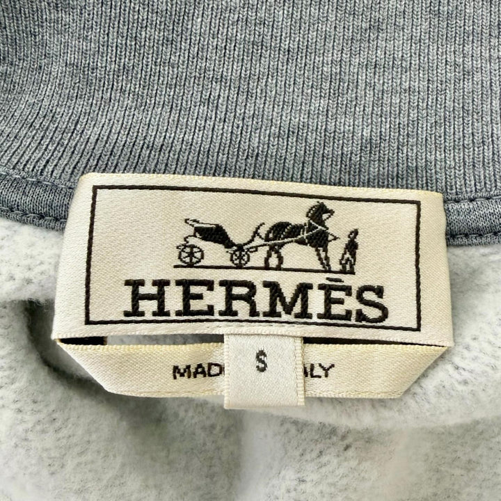 極美品□HERMES エルメス 2023年製 クォーターバッシュ セリエボタン ブルゾンジャケット スタジャン グレー S イタリア製 正規品 メンズ