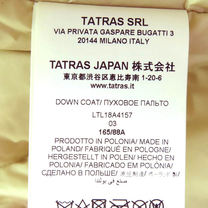 美品△TATRAS タトラス LTL18A4157 Rライン ACHILLEA アキエラ ロゴワッペン スタンドカラー ジップアップ ロングダウンコート 03 正規品