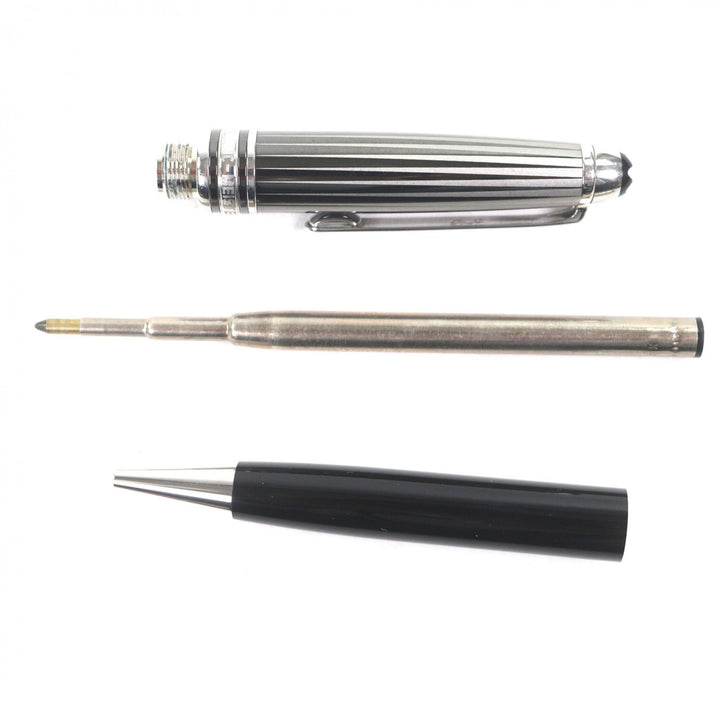 美品▼MONTBLANC モンブラン マイスターシュテュック ソリテール ドゥエ ホワイトスター ツイスト ボールペン ブラック シルバー 筆記◎