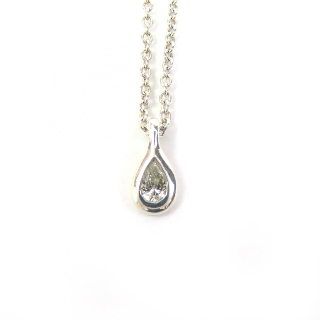 美品△TIFFANY&amp;Co. ティファニー エルサペレッティ バイザヤード ペアシェイプ ダイヤモンド AG925 ネックレス シルバー 重量1.5g