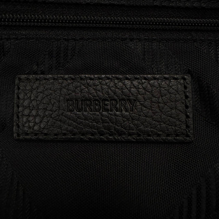 極美品▼BURBERRY バーバリー 8085378 ナイロン チェック柄 ジャガード 大きめ トートバッグ ブラック メンズ 保存袋付き ビジネス◎