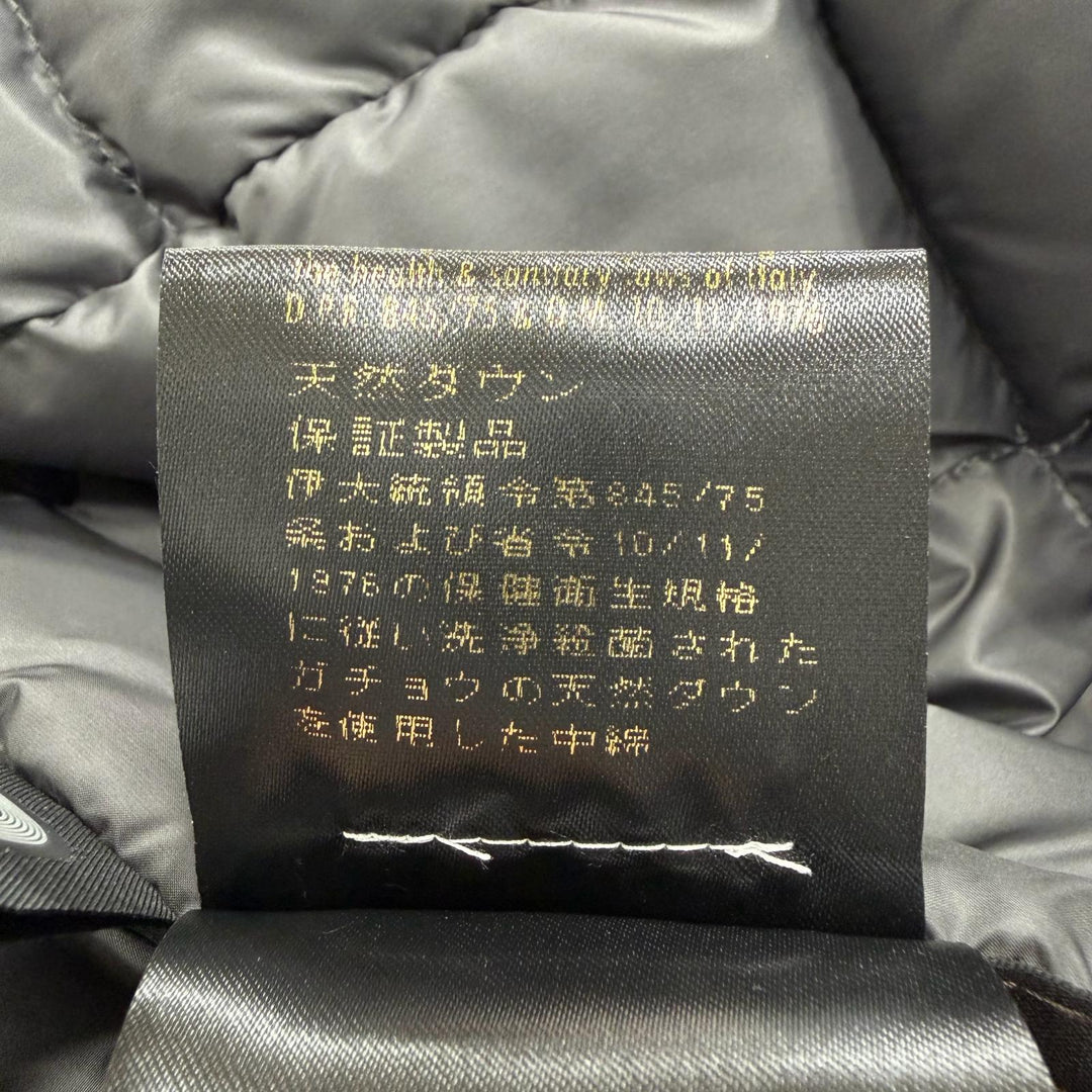 極美品▼MOORER ムーレー ACQUA PROOF LASSEN-STP フード入り ロゴ入りボタン ダウンコート ブラック 48 イタリア製 正規品 メンズ