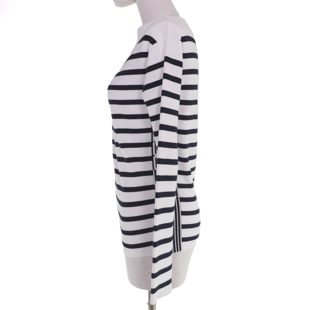 極美品☆Christian Dior クリスチャンディオール 25SS 524S01A7019 Mariniere ボーダー柄 長袖 ニット ホワイト ブラック 38 正規品