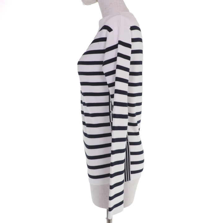 極美品☆Christian Dior クリスチャンディオール 25SS 524S01A7019 Mariniere ボーダー柄 長袖 ニット ホワイト ブラック 38 正規品