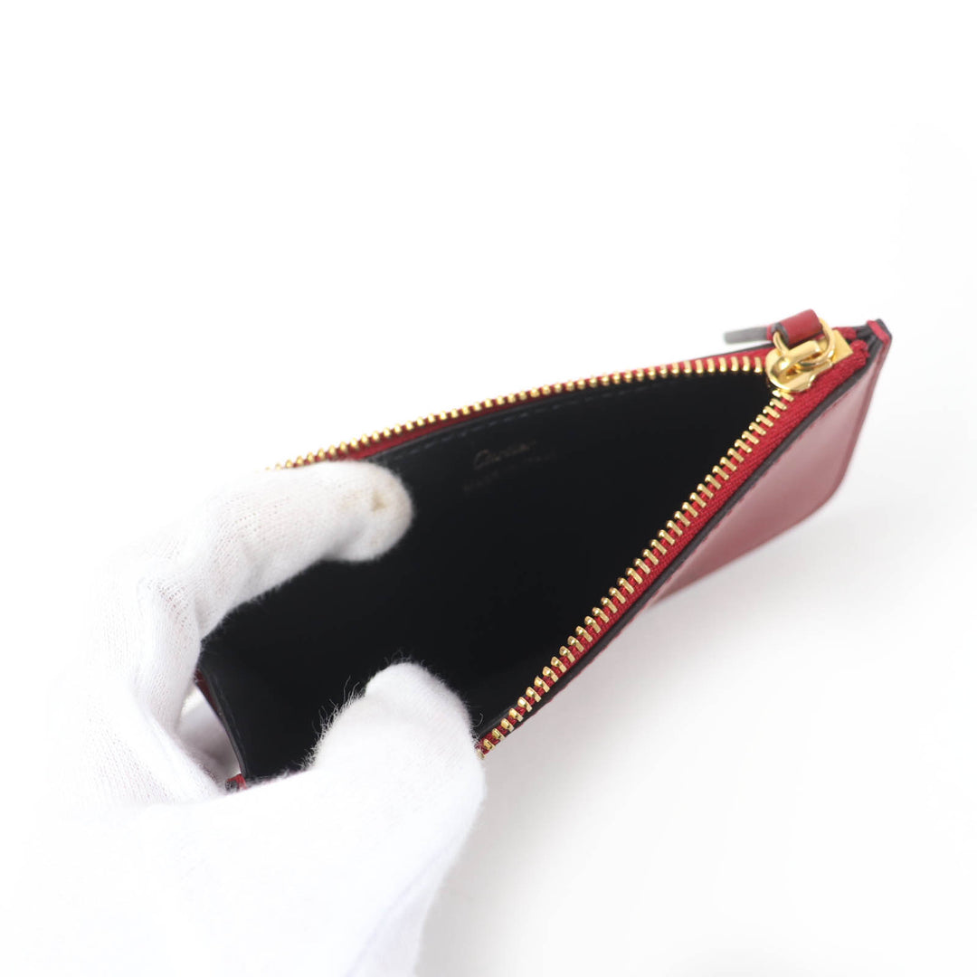 極美品☆Cartier カルティエ パンテール グラフィック レザー フラグメントケース コインケース ボルドー イタリア製 レディース
