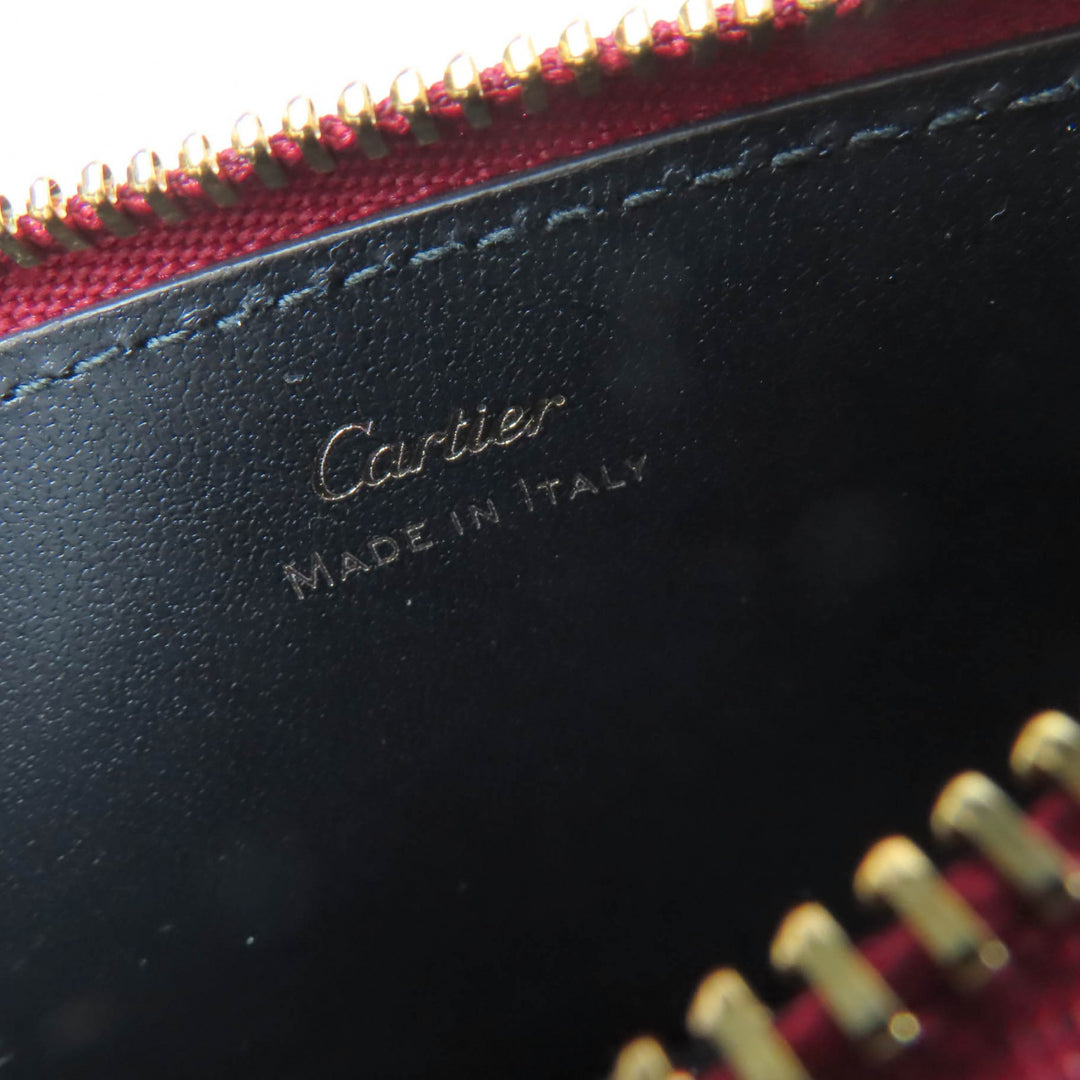 極美品☆Cartier カルティエ パンテール グラフィック レザー フラグメントケース コインケース ボルドー イタリア製 レディース