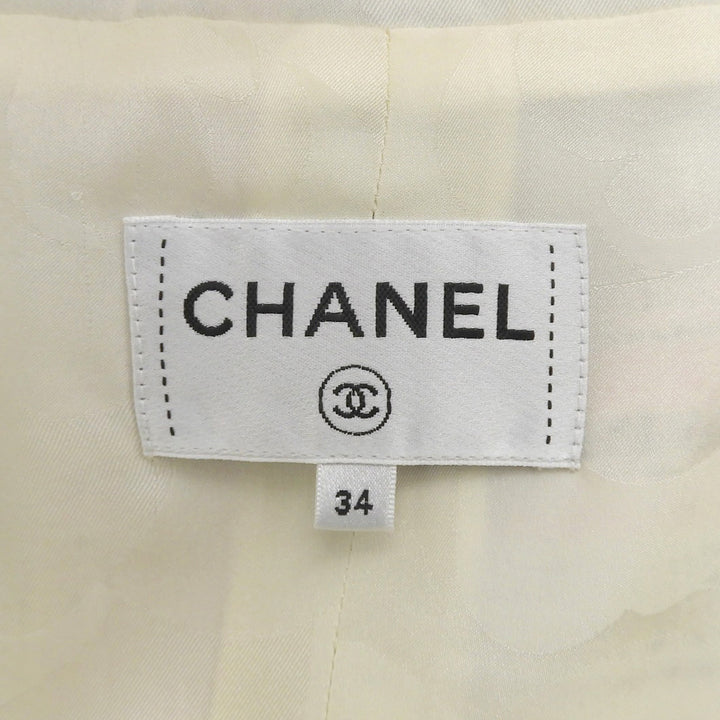 極美品▲CHANEL シャネル P77214V68556 コットン アシンメトリー ココマークボタン付 ツイードスカート マルチ 34 フランス製 レディース