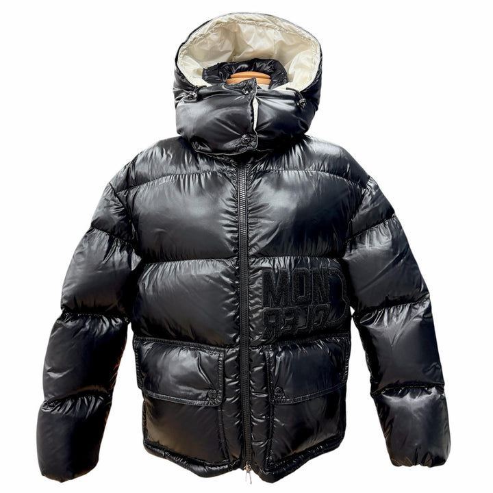 未使用品△MONCLER モンクレール 2022年 ABBAYE アベイ ロゴ フード付 ジップアップ ダウンジャケット ブラック 0 国内正規品 レディース