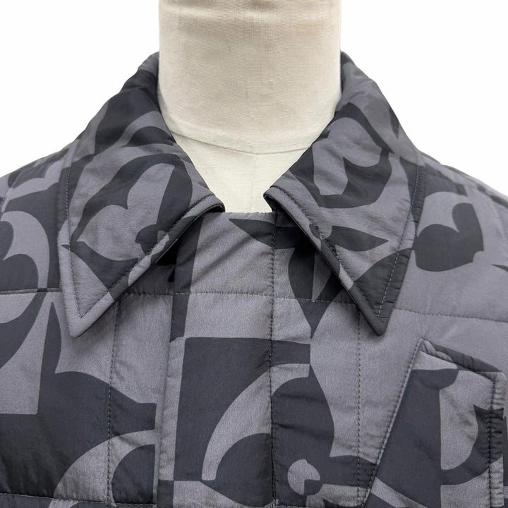 未使用品▼LOUIS VUITTON ルイヴィトン 2022年製 HMB09E モノグラムフラワー キルティング 中綿入り WZIPUP ジャケット 50 正規品 メンズ