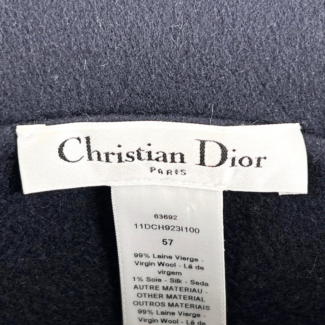 極美品▲Christian Dior クリスチャンディオール 11DCH923I100 オブリーク リバーシブル ハット ネイビー 57 伊製 正規品 レディース