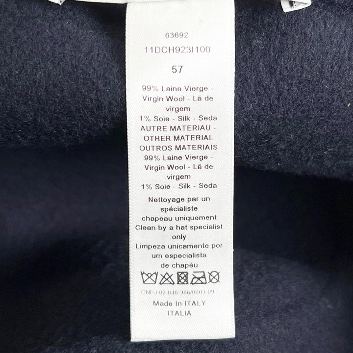 極美品▲Christian Dior クリスチャンディオール 11DCH923I100 オブリーク リバーシブル ハット ネイビー 57 伊製 正規品 レディース