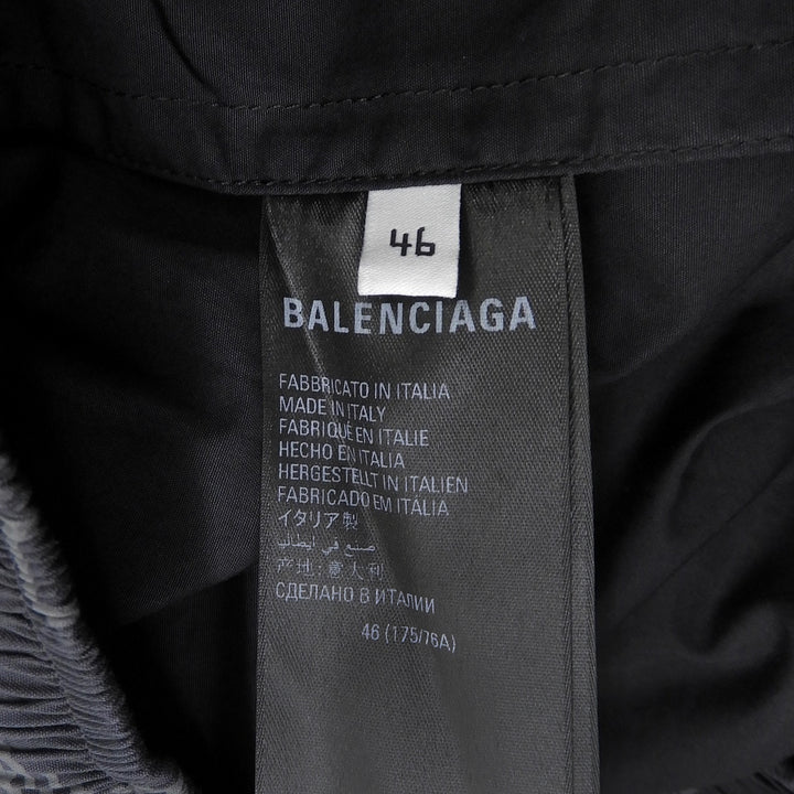 未使用品▲BALENCIAGA バレンシアガ 658883 コットン100％ BBモノグラム イージーパンツ ブラック グレー 46 イタリア製 正規品 メンズ