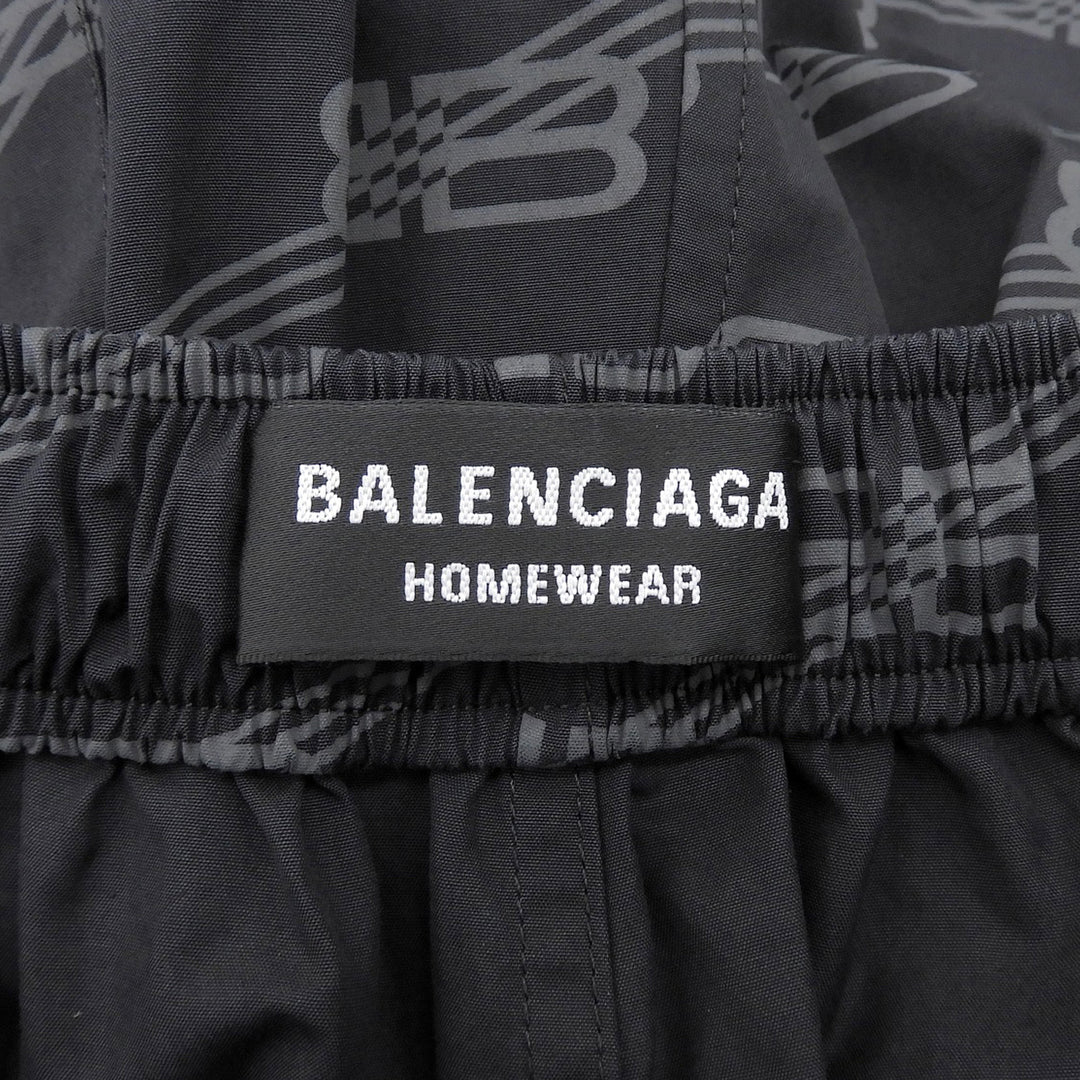 未使用品▲BALENCIAGA バレンシアガ 658883 コットン100％ BBモノグラム イージーパンツ ブラック グレー 46 イタリア製 正規品 メンズ