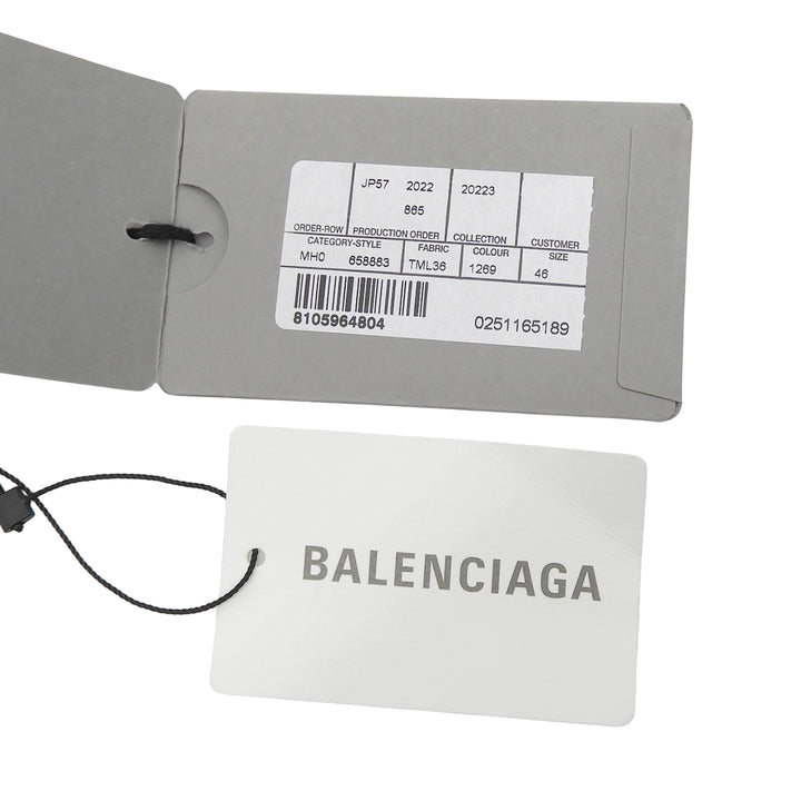 未使用品▲BALENCIAGA バレンシアガ 658883 コットン100％ BBモノグラム イージーパンツ ブラック グレー 46 イタリア製 正規品 メンズ