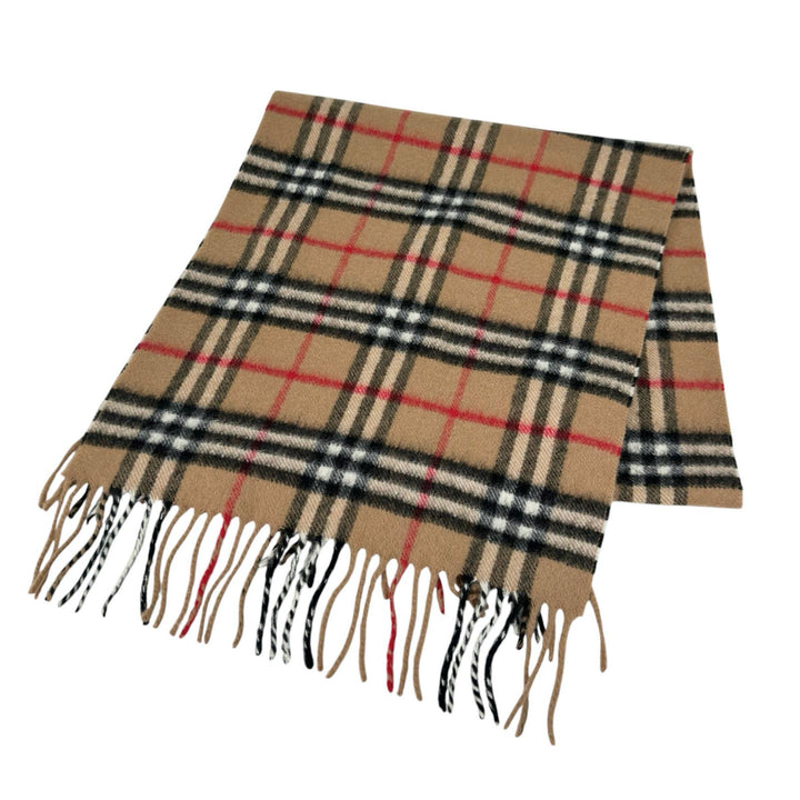 未使用品▲BURBERRY LONDON バーバリーロンドン 11113135 カシミヤ100％ ノバチェック マフラー ベージュ 英国製 正規品 レディース