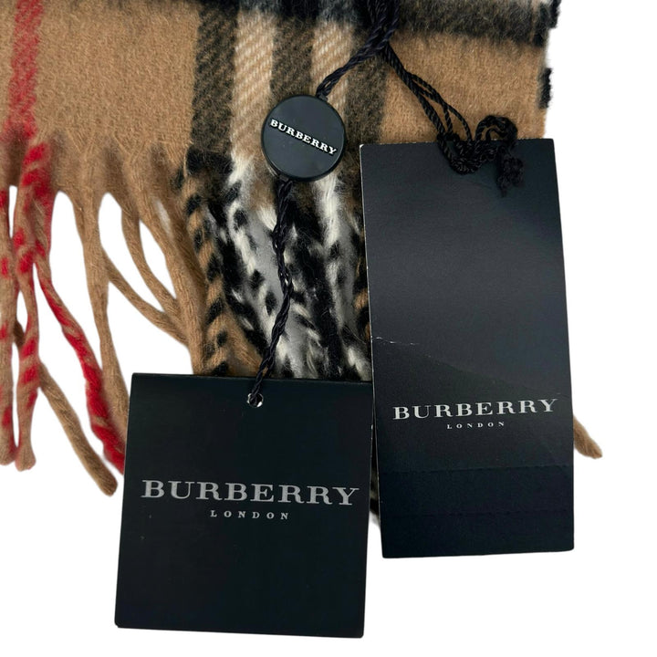 未使用品▲BURBERRY LONDON バーバリーロンドン 11113135 カシミヤ100％ ノバチェック マフラー ベージュ 英国製 正規品 レディース