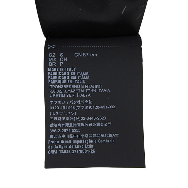未使用品▲PRADA プラダ 1HC137 三角ロゴプレート ファー付 Re-Nylon バケットハット ブラック S イタリア製 正規品 レディース 保存袋付