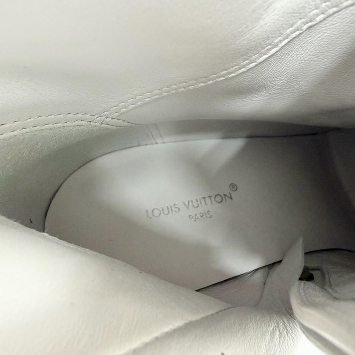 極美品☆LOUIS VUITTON ルイヴィトン 2024年製 ベルリン・ライン レザー アンクルブーツ ホワイト 37 イタリア製 レディース 箱・保袋付