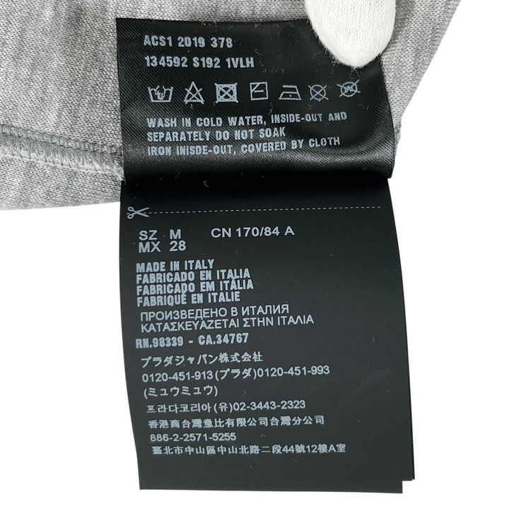 美品▲PRADA プラダ 2019年製 134592 フランケンシュタイン ローズ トレーナー スウェット グレー M 伊製 正規品 メンズ レディース