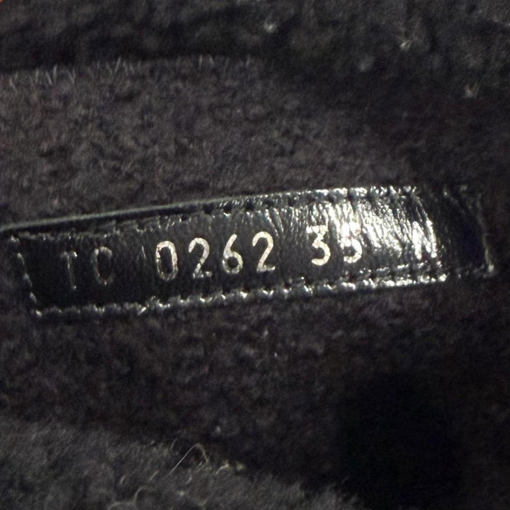 美品★LOUIS VUITTON ルイヴィトン 2022年製 スノードロップライン LVロゴ ムートン ブーツ ブラック 35 イタリア製 レディース