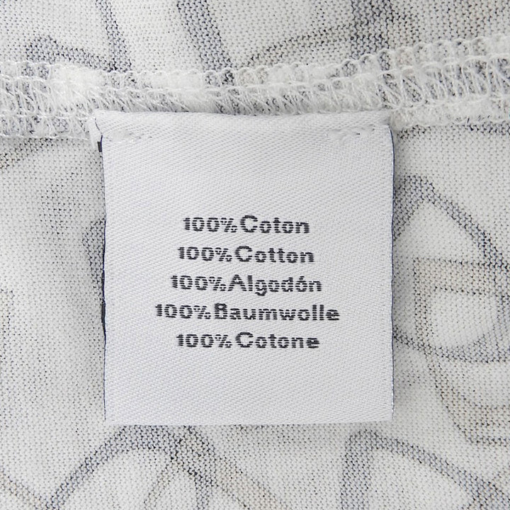 極美品▲HERMES エルメス コットン100％ エトリエ 鐙柄 クルーネック 半袖Ｔシャツ ホワイト ベージュ ブルー系 XL イタリア製 メンズ