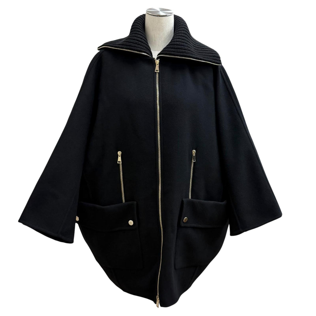 極美品★MONCLER モンクレール ACANTHUS ウール カシミヤ混 3WAY ZIP UP ダウンコート ブラック 1 イタリア製 国内正規品 レディース