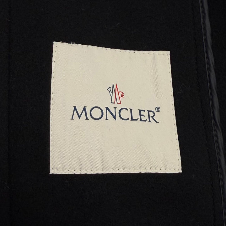 極美品★MONCLER モンクレール ACANTHUS ウール カシミヤ混 3WAY ZIP UP ダウンコート ブラック 1 イタリア製 国内正規品 レディース
