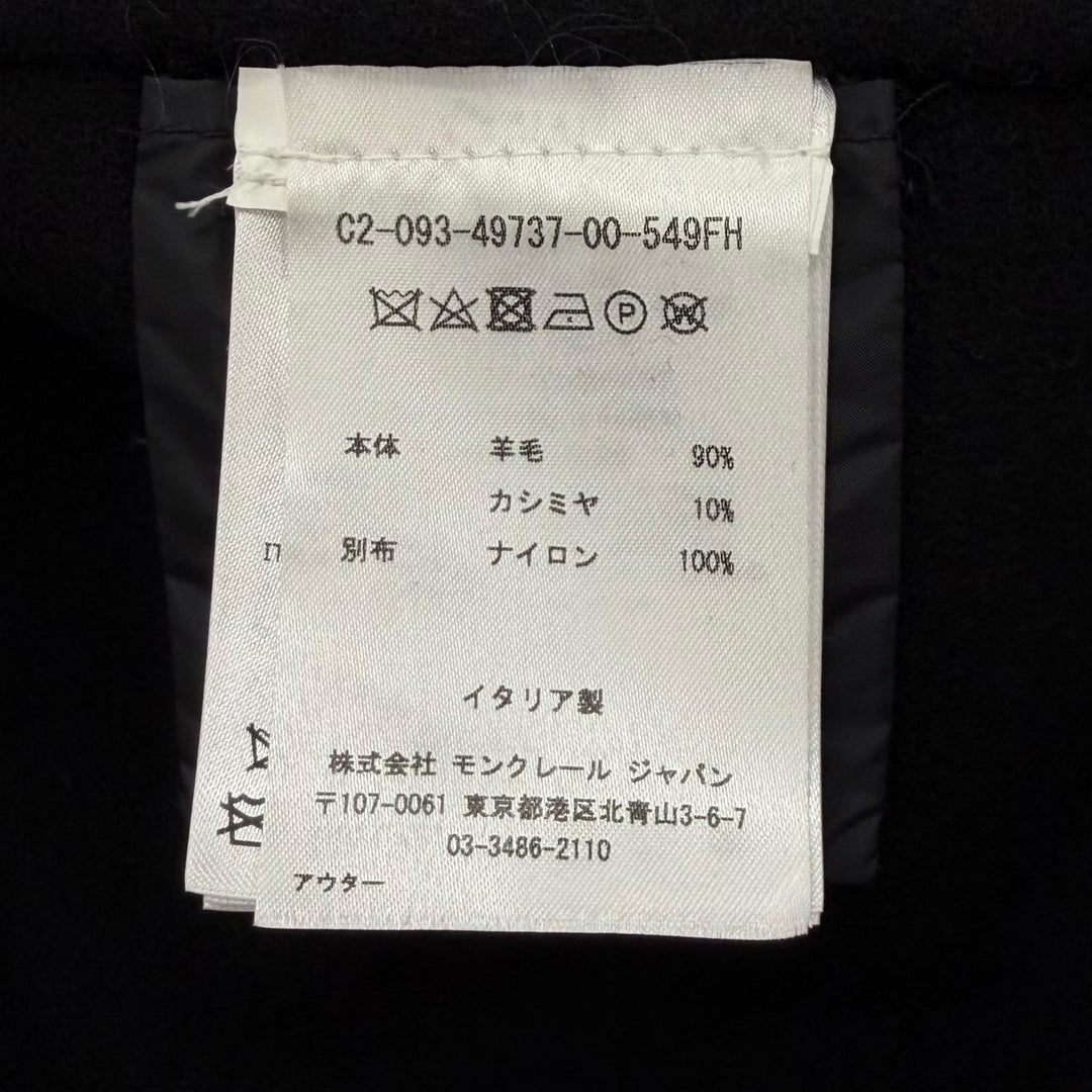極美品★MONCLER モンクレール ACANTHUS ウール カシミヤ混 3WAY ZIP UP ダウンコート ブラック 1 イタリア製 国内正規品 レディース