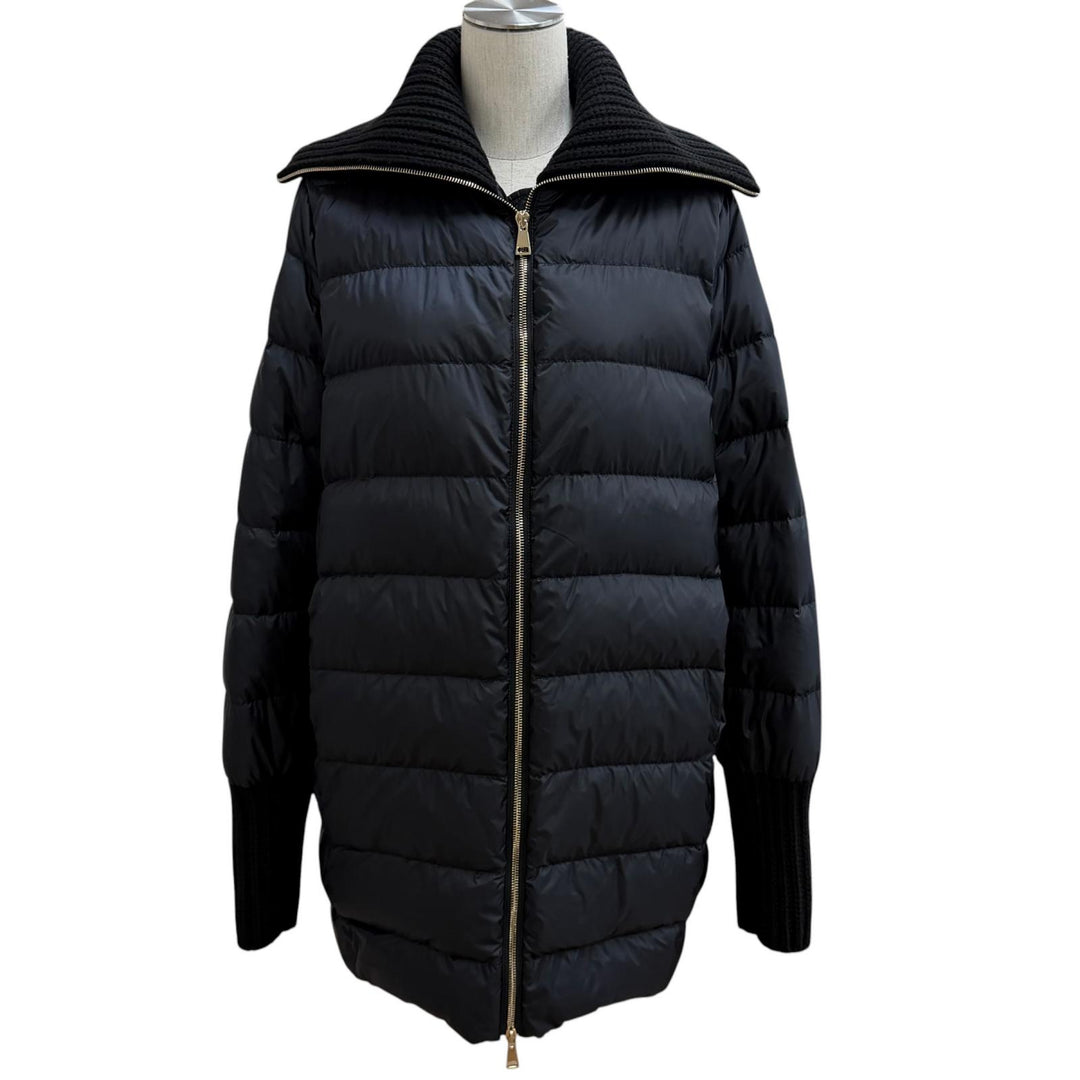 極美品★MONCLER モンクレール ACANTHUS ウール カシミヤ混 3WAY ZIP UP ダウンコート ブラック 1 イタリア製 国内正規品 レディース