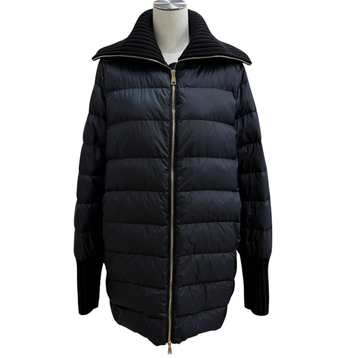 極美品★MONCLER モンクレール ACANTHUS ウール カシミヤ混 3WAY ZIP UP ダウンコート ブラック 1 イタリア製 国内正規品 レディース
