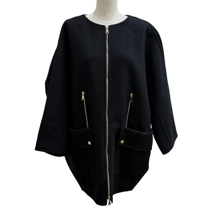 極美品★MONCLER モンクレール ACANTHUS ウール カシミヤ混 3WAY ZIP UP ダウンコート ブラック 1 イタリア製 国内正規品 レディース