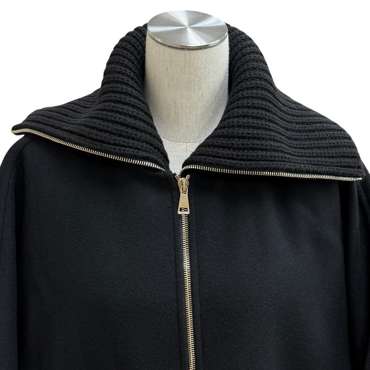 極美品★MONCLER モンクレール ACANTHUS ウール カシミヤ混 3WAY ZIP UP ダウンコート ブラック 1 イタリア製 国内正規品 レディース