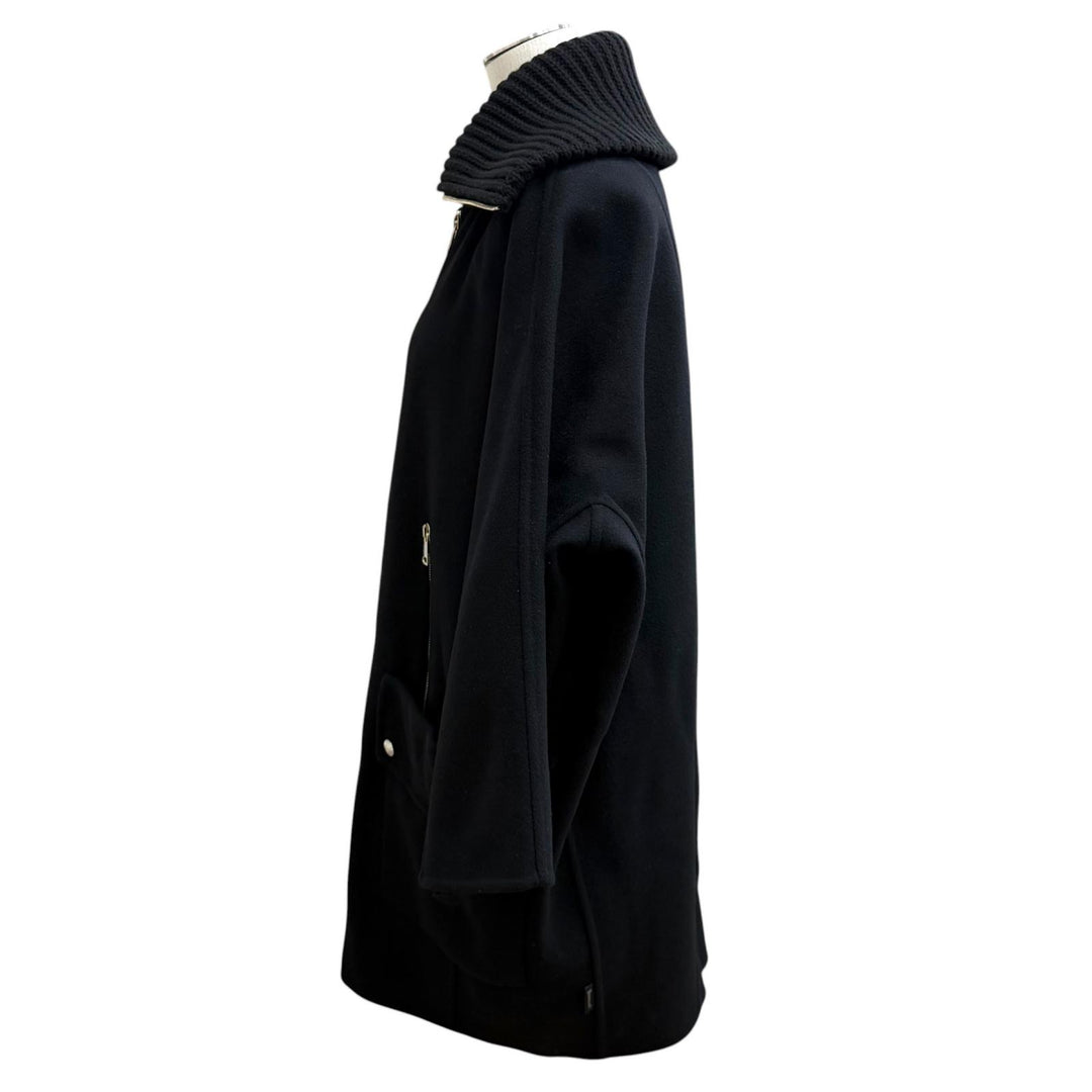極美品★MONCLER モンクレール ACANTHUS ウール カシミヤ混 3WAY ZIP UP ダウンコート ブラック 1 イタリア製 国内正規品 レディース