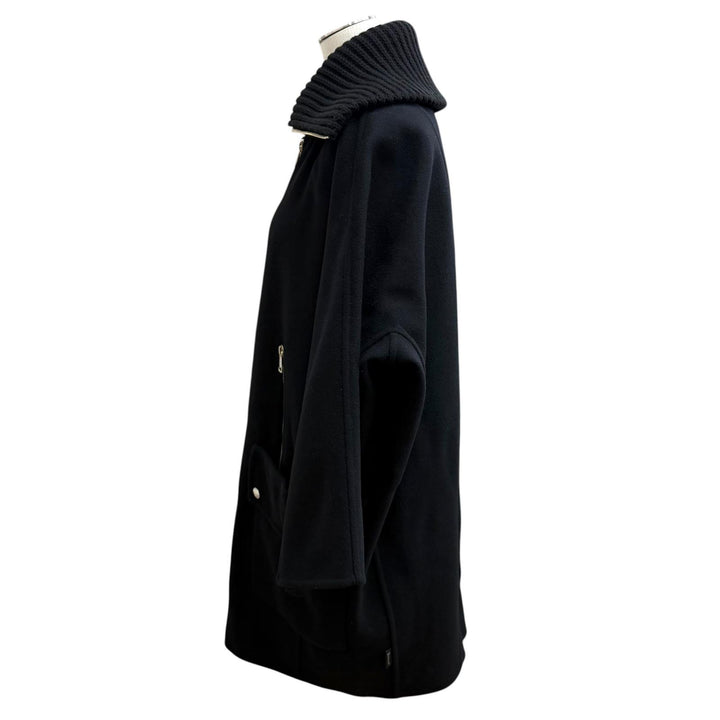 極美品★MONCLER モンクレール ACANTHUS ウール カシミヤ混 3WAY ZIP UP ダウンコート ブラック 1 イタリア製 国内正規品 レディース