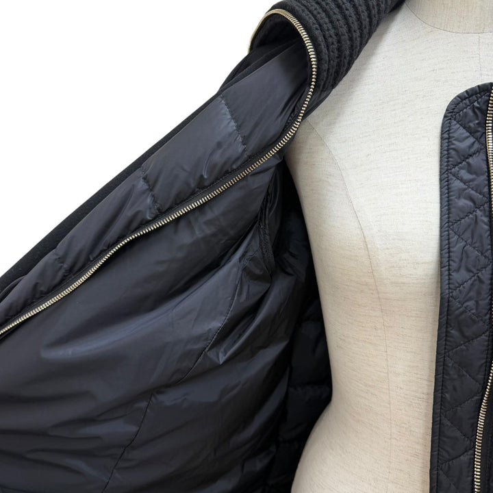 極美品★MONCLER モンクレール ACANTHUS ウール カシミヤ混 3WAY ZIP UP ダウンコート ブラック 1 イタリア製 国内正規品 レディース