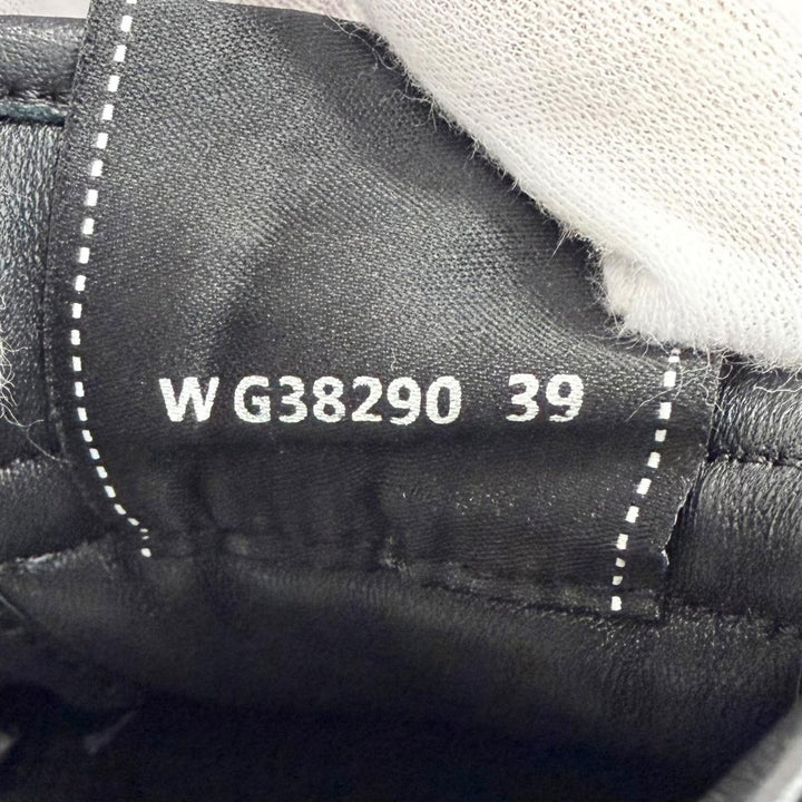 美品△CHANEL シャネル G38290 ココマーク マトラッセ ロゴソール スウェードレザー スニーカー ブラック ホワイト 39 レディース メンズ