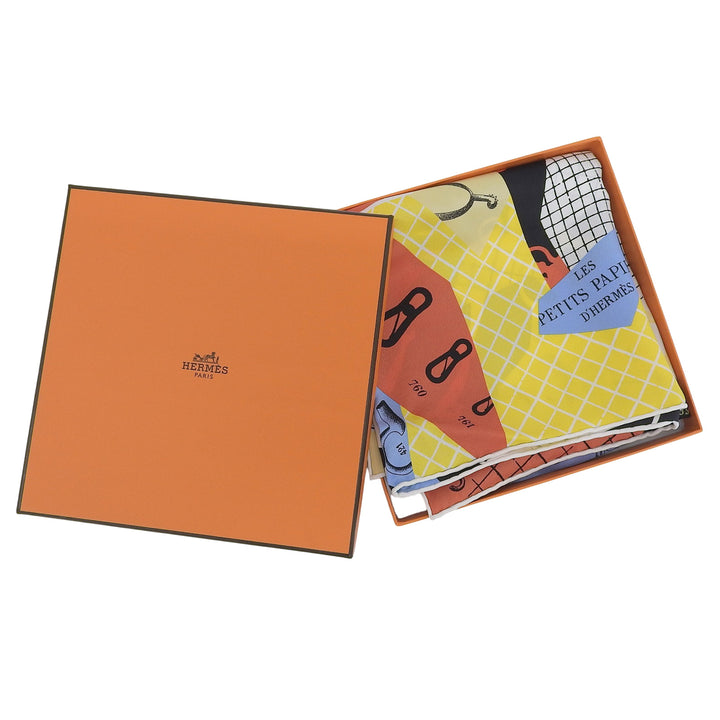 極美品▲HERMES エルメス カレ70 Les Petit Papier&