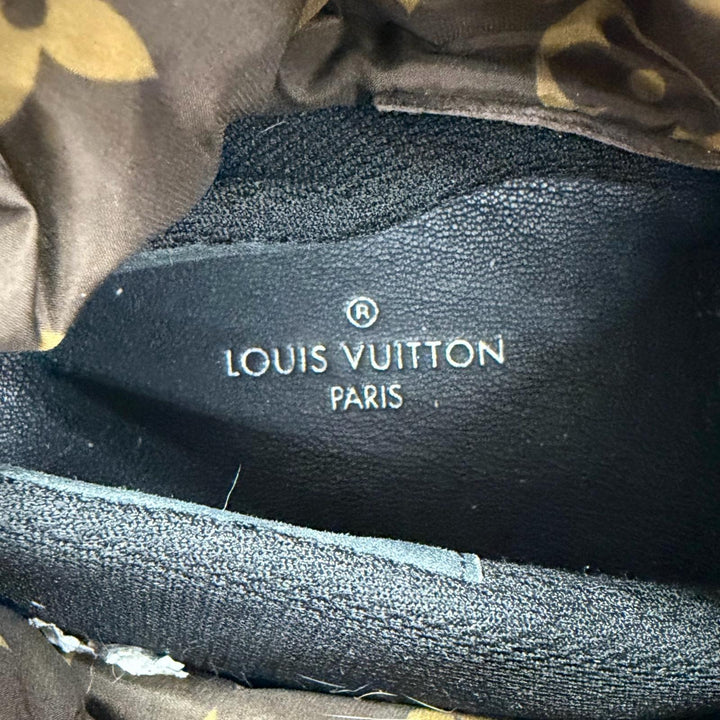 美品△LOUIS VUITTON ルイヴィトン ピローライン モノグラム スノーブーツ ショートブーツ ブラック 38 イタリア製 レディース