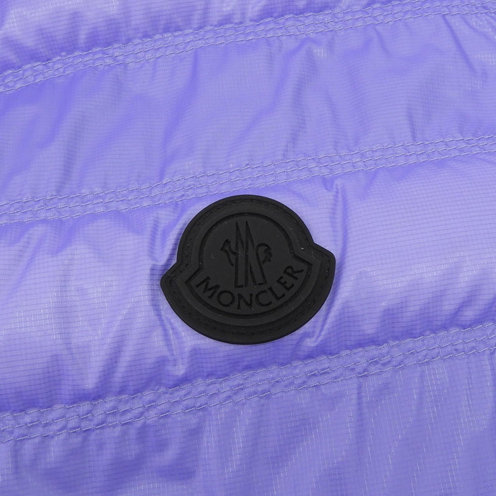 極美品▲MONCLER モンクレール LAUTARET ロゴワッペン ポケッタブル ライト ダウンベスト ライトパープル 3 ルーマニア製 正規品 メンズ