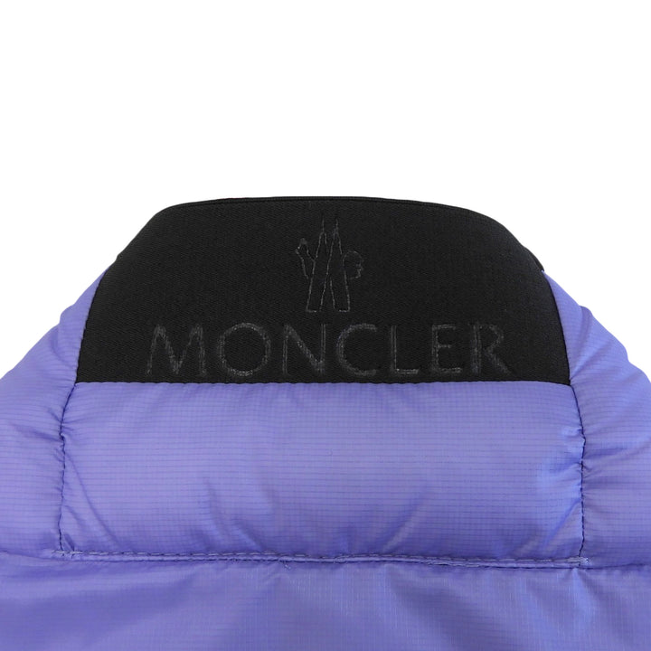 極美品▲MONCLER モンクレール LAUTARET ロゴワッペン ポケッタブル ライト ダウンベスト ライトパープル 3 ルーマニア製 正規品 メンズ