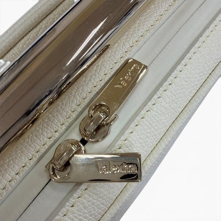 【ドンドン見直し】美品 ☆Valextra ヴァレクストラ FLUTE フルート レザー 2WAY ショルダーバッグ ハンドバッグ アイボリー イタリア製