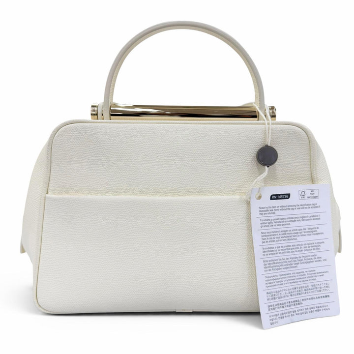 【ドンドン見直し】美品 ☆Valextra ヴァレクストラ FLUTE フルート レザー 2WAY ショルダーバッグ ハンドバッグ アイボリー イタリア製