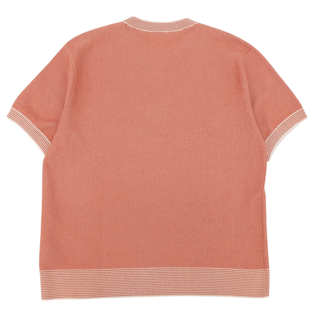極美品▲DIOR ディオール 2023年製 393M653AT563 コットン ロゴ サマー半袖ニット オレンジ系 ホワイト XL イタリア製 正規品 メンズ