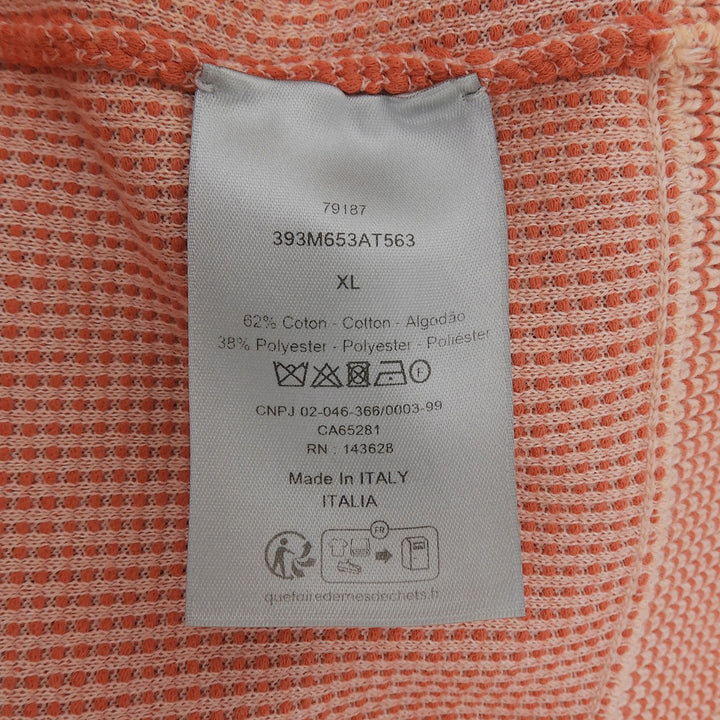 極美品▲DIOR ディオール 2023年製 393M653AT563 コットン ロゴ サマー半袖ニット オレンジ系 ホワイト XL イタリア製 正規品 メンズ