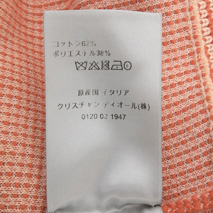 極美品▲DIOR ディオール 2023年製 393M653AT563 コットン ロゴ サマー半袖ニット オレンジ系 ホワイト XL イタリア製 正規品 メンズ